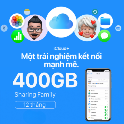 iCloud 400GB 1 năm (1 thành viên) - Gói gia hạn chính chủ